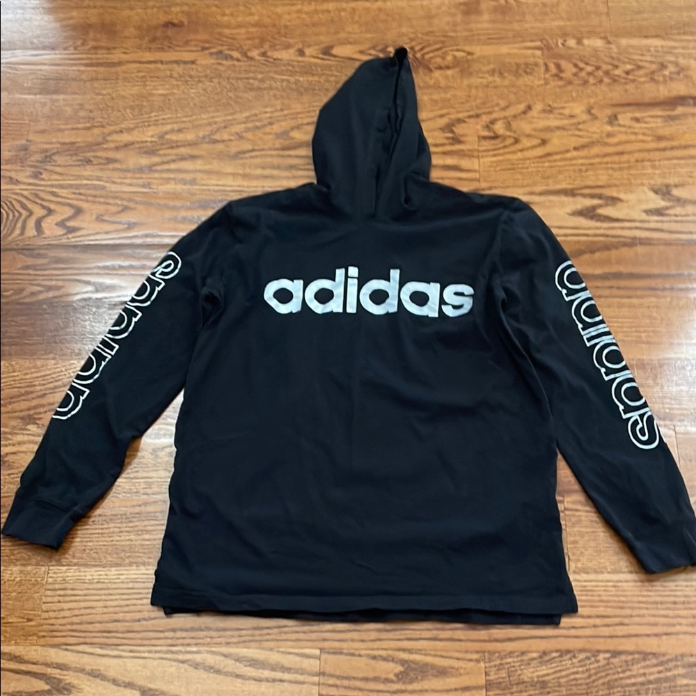 Adidas Black Hoodie with White Logo